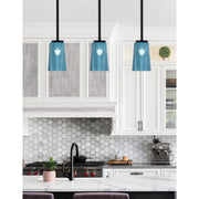 Toltec Sandia 4.5in 1-Light Mini Pendant | Modern Matte Black and Blue Gradient Glass | Kitchen Island & Dining Room | 4.5 x 7 in | Model 6201-MB-265