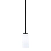 Toltec Sandia 5in 1-Light Mini Pendant | Matte Black and White Opal Glass | Kitchen Island & Dining Room | 5 x 10 in | Model 6201-MB-291