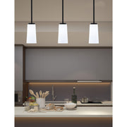 Toltec Sandia 5in 1-Light Mini Pendant | Matte Black and White Opal Glass | Kitchen Island & Dining Room | 5 x 10 in | Model 6201-MB-291