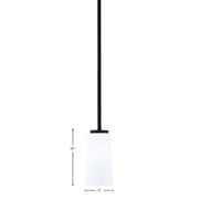 Toltec Sandia 5in 1-Light Mini Pendant | Matte Black and White Opal Glass | Kitchen Island & Dining Room | 5 x 10 in | Model 6201-MB-291