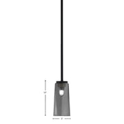 Toltec Sandia 5in 1-Light Mini Pendant | Matte Black and Smoke Bubble Glass | Kitchen Island & Dining Room | 5 x 10 in | Model 6201-MB-292