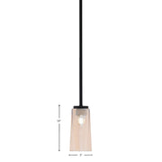 Toltec Sandia 5in 1-Light Mini Pendant | Matte Black and Amber Gradient Glass | Kitchen Island & Dining Room | 5 x 10 in | Model 6201-MB-293