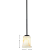 Toltec Sandia 5in 1-Light Mini Pendant | Organic Matte Black and Natural Stone | Kitchen Island & Dining Room | 5 x 6 in | Model 6201-MB-4128