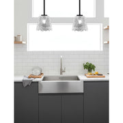 Toltec Sandia 7in 1-Light Mini Pendant | Modern Matte Black and Clear Lava Glass | Kitchen Island & Dining Room | 7 x 7 x 7 in | Model 6201-MB-4230