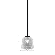 Toltec Sandia 7in 1-Light Mini Pendant | Modern Matte Black and Clear Lava Glass | Kitchen Island & Dining Room | 7 x 7 x 7 in | Model 6201-MB-4230