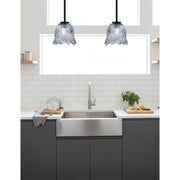 Toltec Sandia 7in 1-Light Mini Pendant | Modern Matte Black and Smoke Lava Glass | Kitchen Island & Dining Room | 7 x 7 in | Model 6201-MB-4232