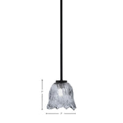 Toltec Sandia 7in 1-Light Mini Pendant | Modern Matte Black and Smoke Lava Glass | Kitchen Island & Dining Room | 7 x 7 in | Model 6201-MB-4232