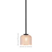 Toltec Sandia 6in 1-Light Mini Pendant | Modern Matte Black Steel and Amber Textured Glass | Kitchen Island & Counter Accent | 6 x 6 in | Model 6201-MB-4613