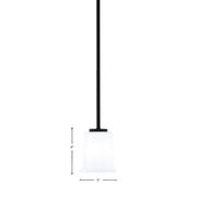 Toltec Sandia 5in 1-Light Mini Pendant | Modern Matte Black and White Opal Glass | Kitchen Island & Dining Room | 5 x 5 x 6 in | Model 6201-MB-5031