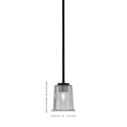 Toltec Sandia 5in 1-Light Mini Pendant | Modern Matte Black and Smoke Bubble Glass | Kitchen Island & Dining Room | 5 x 5 x 6 in | Model 6201-MB-5032