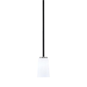 Toltec Sandia 4.5in 1-Light Mini Pendant | Modern Matte Black & Graphite and White Opal Glass | Kitchen Island & Dining Room | Model 6201-MBGP-261