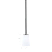 Toltec Sandia 4.5in 1-Light Mini Pendant | Modern Matte Black & Graphite and White Opal Glass | Kitchen Island & Dining Room | Model 6201-MBGP-261