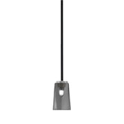 Toltec Sandia 5in 1-Light Mini Pendant | Matte Black & Graphite and Smoke Bubble Glass | Kitchen Island & Dining Room | Model 6201-MBGP-262