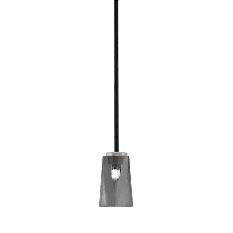 Toltec Sandia 5in 1-Light Mini Pendant | Matte Black & Graphite and Smoke Bubble Glass | Kitchen Island & Dining Room | Model 6201-MBGP-262