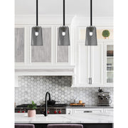 Toltec Sandia 5in 1-Light Mini Pendant | Matte Black & Graphite and Smoke Bubble Glass | Kitchen Island & Dining Room | Model 6201-MBGP-262