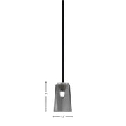 Toltec Sandia 5in 1-Light Mini Pendant | Matte Black & Graphite and Smoke Bubble Glass | Kitchen Island & Dining Room | Model 6201-MBGP-262