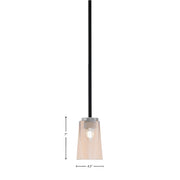 Toltec Sandia 5in 1-Light Mini Pendant | Matte Black & Graphite and Amber Gradient Glass | Kitchen Island & Dining Room | Model 6201-MBGP-263