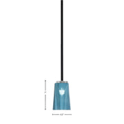Toltec Sandia 5in 1-Light Mini Pendant | Matte Black & Graphite and Blue Gradient Glass | Kitchen Island & Dining Room | Model 6201-MBGP-265