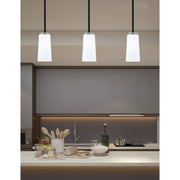 Toltec Sandia 5in 1-Light Mini Pendant | Matte Black & Graphite and White Opal Glass | Kitchen Island & Dining Room | 5 x 10 in | Model 6201-MBGP-291