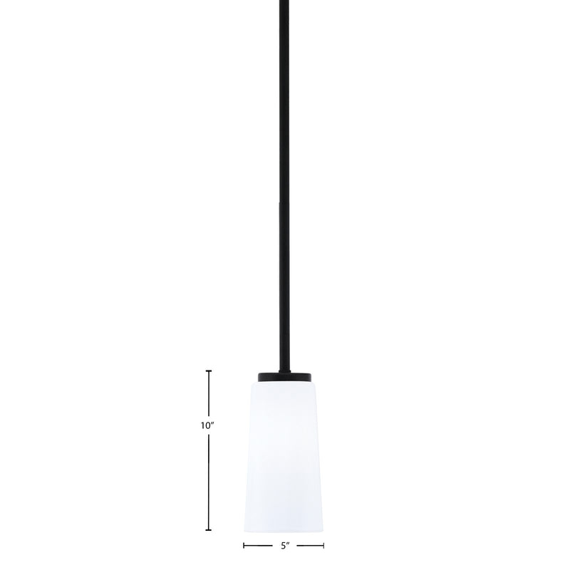 Toltec Sandia 5in 1-Light Mini Pendant | Matte Black & Graphite and White Opal Glass | Kitchen Island & Dining Room | 5 x 10 in | Model 6201-MBGP-291