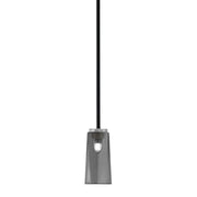 Toltec Sandia 5in 1-Light Mini Pendant | Modern Matte Black and Graphite with Smoke Bubble Glass | Kitchen Island & Dining Room | Model 6201-MBGP-292
