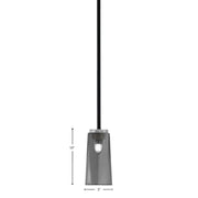 Toltec Sandia 5in 1-Light Mini Pendant | Modern Matte Black and Graphite with Smoke Bubble Glass | Kitchen Island & Dining Room | Model 6201-MBGP-292