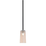 Toltec Sandia 5in 1-Light Mini Pendant | Modern Matte Black and Graphite with Amber Gradient Glass | Kitchen Island & Dining | Model 6201-MBGP-293