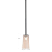 Toltec Sandia 5in 1-Light Mini Pendant | Modern Matte Black and Graphite with Amber Gradient Glass | Kitchen Island & Dining | Model 6201-MBGP-293