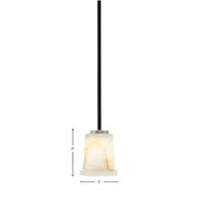 Toltec Sandia 5in 1-Light Mini Pendant | Matte Black & Graphite Steel and Natural Stone Glass | Kitchen Island & Dining Room | Model 6201-MBGP-4128
