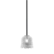 Toltec Sandia 7in 1-Light Mini Pendant | Modern Matte Black and Graphite with Clear Lava Glass | Kitchen Island & Dining Room | Model 6201-MBGP-4230