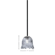 Toltec Sandia 7in 1-Light Mini Pendant | Modern Matte Black and Graphite with Smoke Lava Glass | Kitchen Island & Dining Room | Model 6201-MBGP-4232