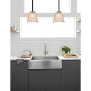 Toltec Sandia 7in 1-Light Mini Pendant | Matte Black & Graphite Steel and Amber Lava Glass | Kitchen Island & Dining Room | Model 6201-MBGP-4233
