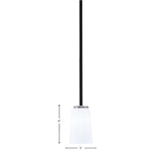 Toltec Sandia 5in 1-Light Mini Pendant | Modern Matte Black and Graphite with White Opal Glass | Kitchen Island & Dining Room | Model 6201-MBGP-5031