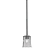 Toltec Sandia 5in 1-Light Mini Pendant | Modern Matte Black and Graphite with Smoke Bubble Glass | Kitchen Island & Dining | Model 6201-MBGP-5032