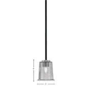 Toltec Sandia 5in 1-Light Mini Pendant | Modern Matte Black and Graphite with Smoke Bubble Glass | Kitchen Island & Dining | Model 6201-MBGP-5032