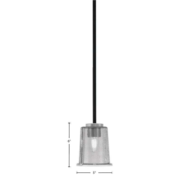 Toltec Sandia 5in 1-Light Mini Pendant | Modern Matte Black and Graphite with Smoke Bubble Glass | Kitchen Island & Dining | Model 6201-MBGP-5032