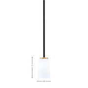 Toltec Sandia 4.5in 1-Light Mini Pendant | Matte Black & New Age Brass Steel and White Opal Glass | Kitchen Island & Dining | Model 6201-MBNAB-261