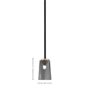 Toltec Sandia 4.5in 1-Light Mini Pendant | Matte Black & New Age Brass Steel and Smoke Bubble Glass | Kitchen Island & Dining | Model 6201-MBNAB-262