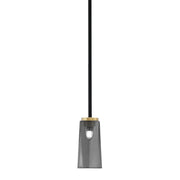 Toltec Sandia 5in 1-Light Mini Pendant | Matte Black and New Age Brass with Smoke Bubble Glass | Kitchen Island & Dining Room | Model 6201-MBNAB-292