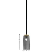 Toltec Sandia 5in 1-Light Mini Pendant | Matte Black and New Age Brass with Smoke Bubble Glass | Kitchen Island & Dining Room | Model 6201-MBNAB-292