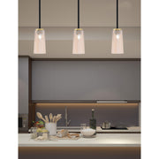 Toltec Sandia 5in 1-Light Mini Pendant | Matte Black and New Age Brass with Amber Gradient Glass | Kitchen Island & Dining | Model 6201-MBNAB-293
