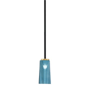 Toltec Sandia 5in 1-Light Mini Pendant | Matte Black and New Age Brass with Blue Gradient Glass | Kitchen Island & Dining Room | Model 6201-MBNAB-295