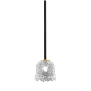 Toltec Sandia 7in 1-Light Mini Pendant | Matte Black and New Age Brass with Clear Lava Glass | Kitchen Island & Dining Room | Model 6201-MBNAB-4230
