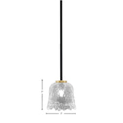Toltec Sandia 7in 1-Light Mini Pendant | Matte Black and New Age Brass with Clear Lava Glass | Kitchen Island & Dining Room | Model 6201-MBNAB-4230