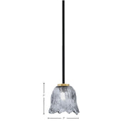 Toltec Sandia 7in 1-Light Mini Pendant | Matte Black and New Age Brass with Smoke Lava Glass | Kitchen Island & Dining Room | Model 6201-MBNAB-4232