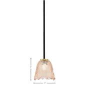 Toltec Sandia 7in 1-Light Mini Pendant | Matte Black and New Age Brass with Amber Lava Glass | Kitchen Island & Dining Room | Model 6201-MBNAB-4233