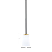 Toltec Sandia 5in 1-Light Mini Pendant | Matte Black and New Age Brass with White Opal Glass | Kitchen Island & Dining Room | Model 6201-MBNAB-5031
