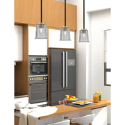Toltec Sandia 5in 1-Light Mini Pendant | Matte Black and New Age Brass with Smoke Bubble Glass | Kitchen Island & Dining Room | Model 6201-MBNAB-5032