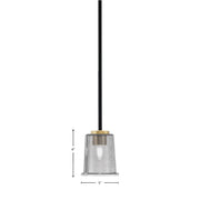 Toltec Sandia 5in 1-Light Mini Pendant | Matte Black and New Age Brass with Smoke Bubble Glass | Kitchen Island & Dining Room | Model 6201-MBNAB-5032