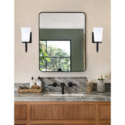 Toltec Sandia 1-Light Wall Sconce | Modern Matte Black & Graphite and White Opal Glass | Bathroom & Hallway | Model 6221-MBGP-261